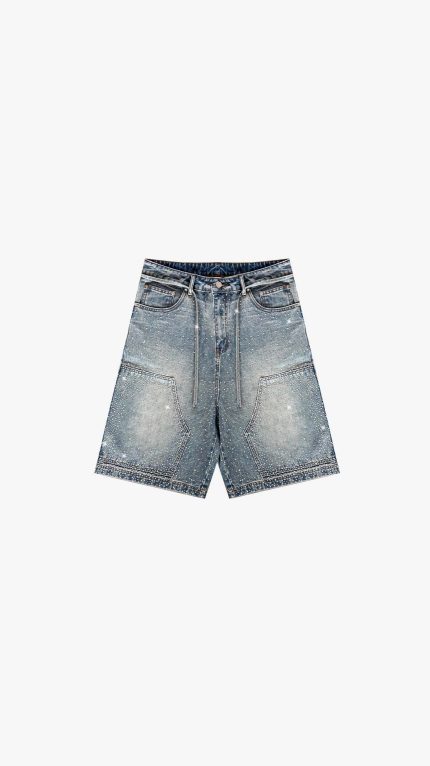 77 studios light blue short