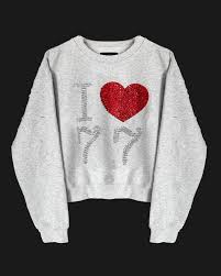 77 studios red heart sweatshirt