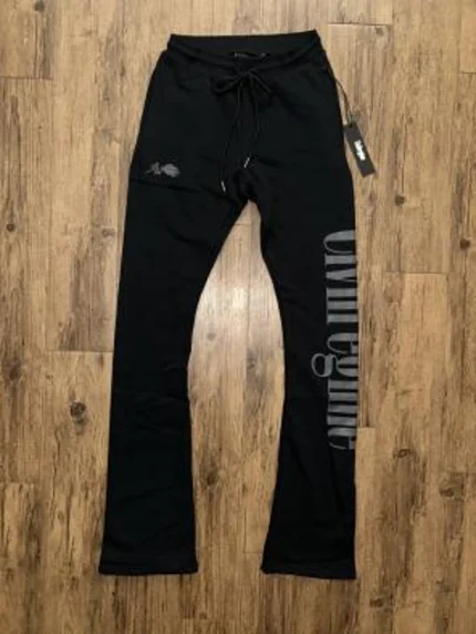 77 Studios wide leg sweats streetwear sweatpants unisex relaxed fit made with premium soft fabric for everyday casual comfort and oversized style